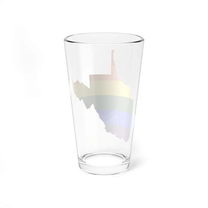 LGBT flag map of West Virginia (United States) Pint Glass 16oz - Go Mug Yourself