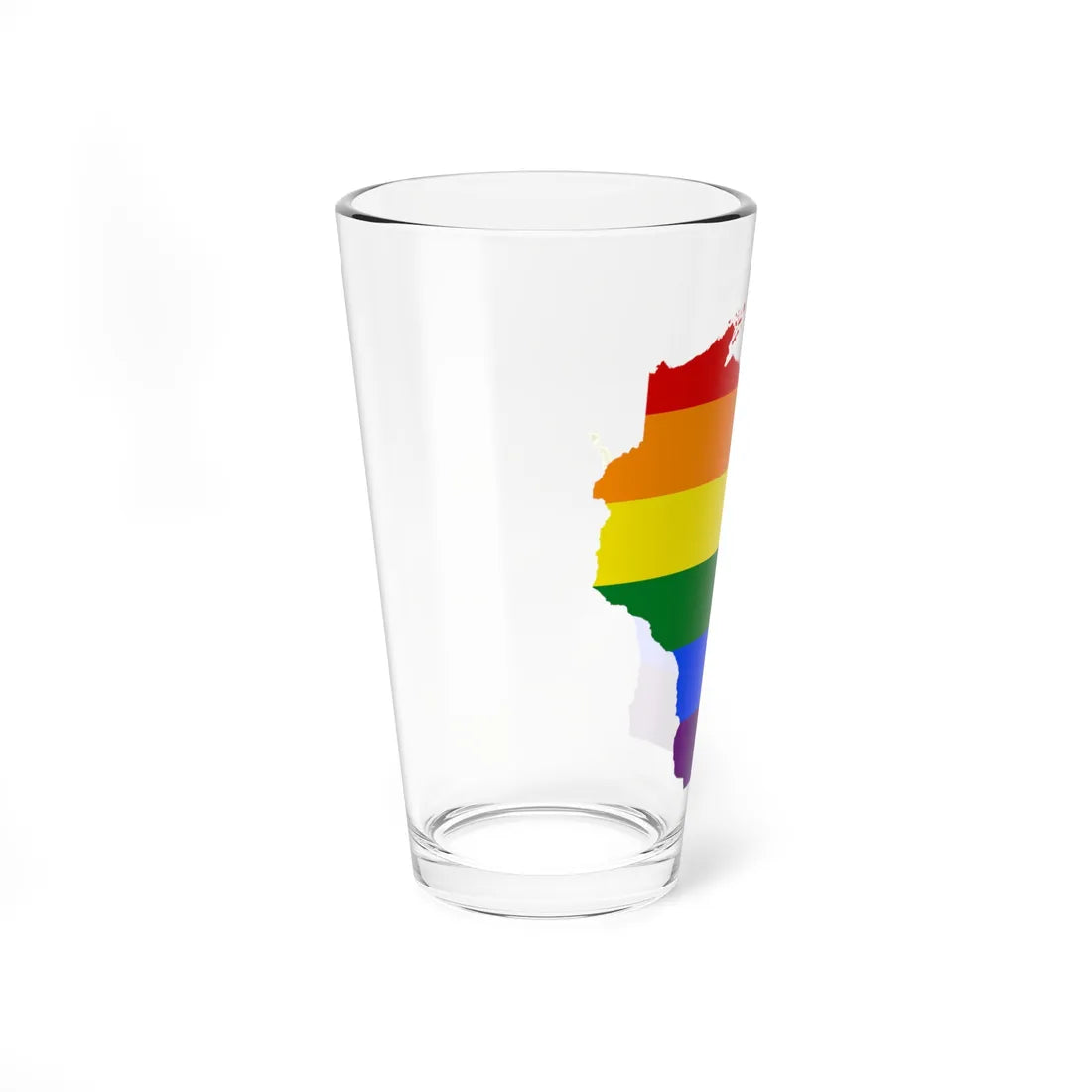 LGBT flag map of Wisconsin (United States) Pint Glass 16oz - Go Mug Yourself