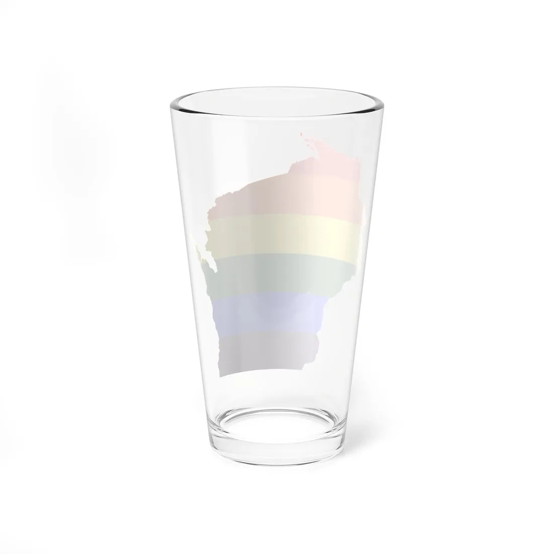 LGBT flag map of Wisconsin (United States) Pint Glass 16oz - Go Mug Yourself