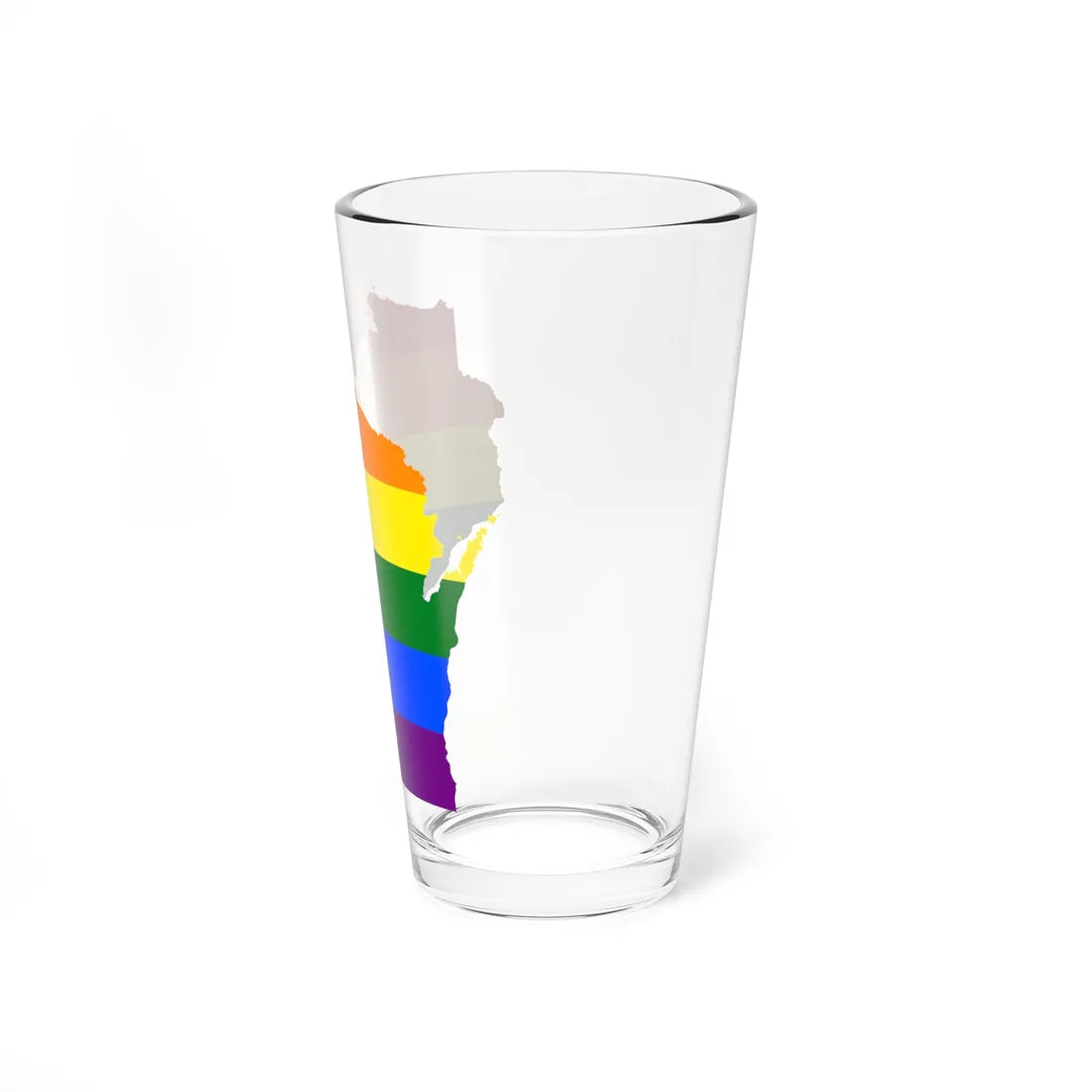 LGBT flag map of Wisconsin (United States) Pint Glass 16oz - Go Mug Yourself