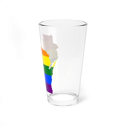 LGBT flag map of Wisconsin (United States) Pint Glass 16oz - Go Mug Yourself