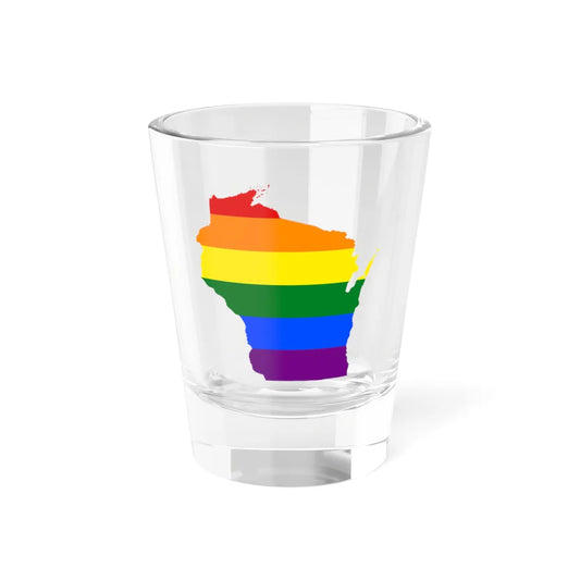 LGBT flag map of Wisconsin (United States) Shot Glass 1.5oz 1.5oz - Go Mug Yourself