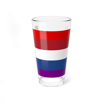 LGBT flag of the Netherlands 2 (Netherlands) Pint Glass 16oz 16oz - Go Mug Yourself