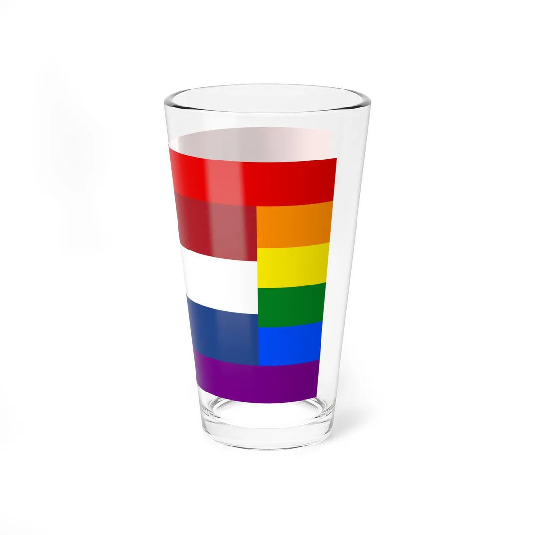 LGBT flag of the Netherlands 2 (Netherlands) Pint Glass 16oz - Go Mug Yourself