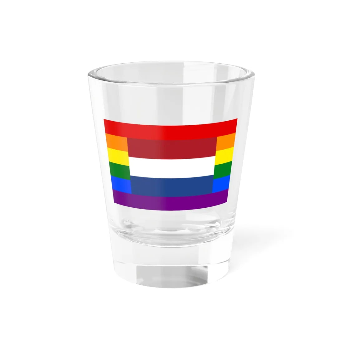 LGBT flag of the Netherlands 2 (Netherlands) Shot Glass 1.5oz 1.5oz - Go Mug Yourself
