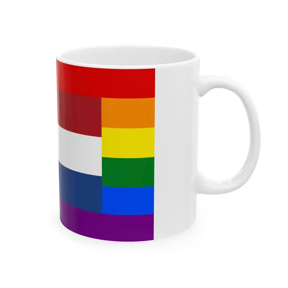 LGBT flag of the Netherlands 2 (Netherlands) White Coffee Mug - Go Mug Yourself