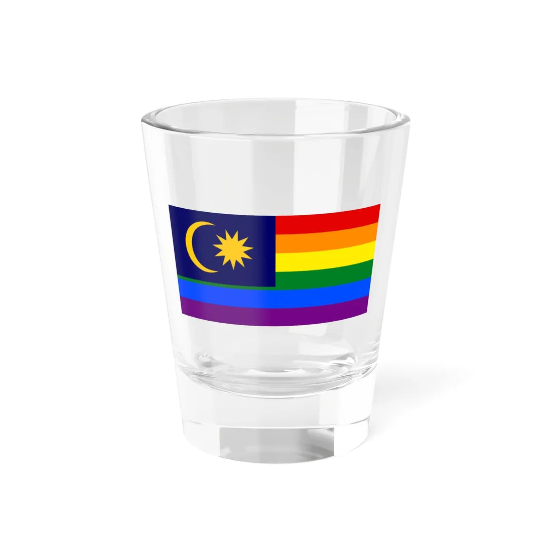 LGBT Pride Flag of Malaya (Malaysia) Shot Glass 1.5oz 1.5oz - Go Mug Yourself