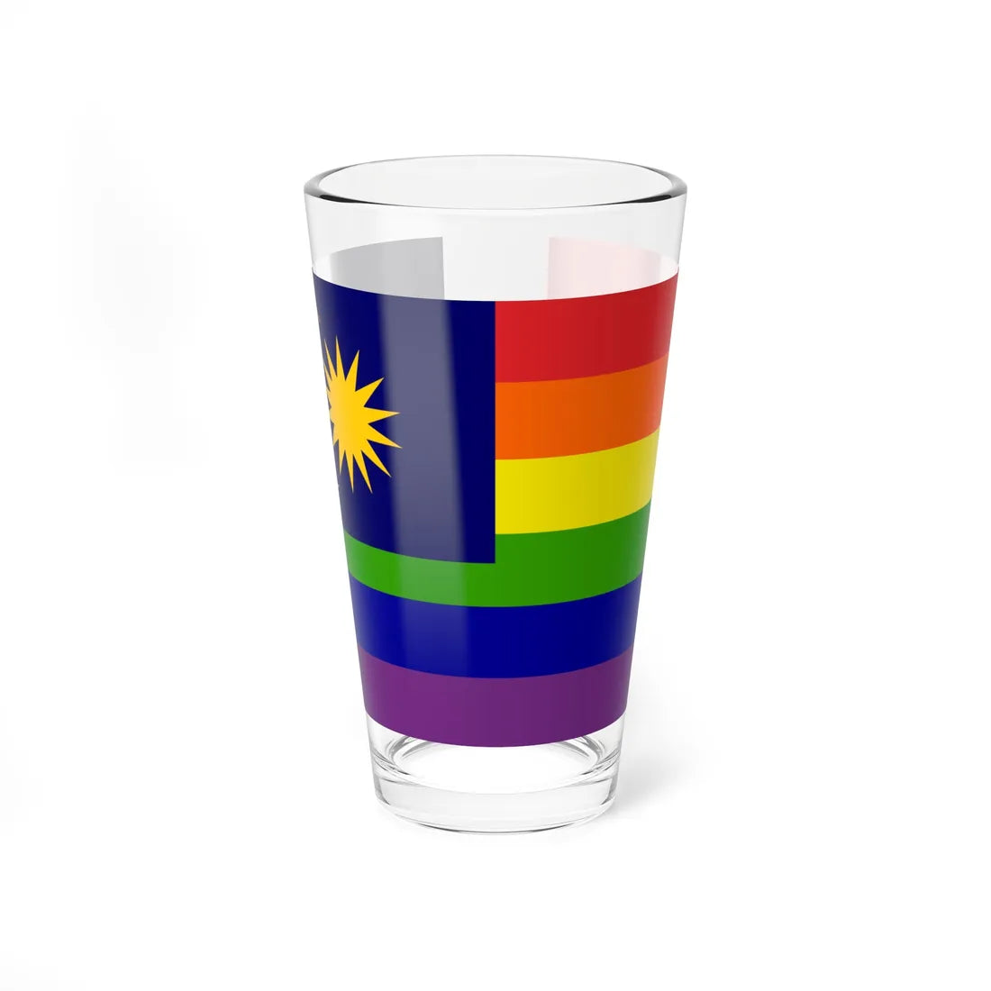 LGBT Pride Flag of Malaysia (Malaysia) Pint Glass 16oz 16oz - Go Mug Yourself