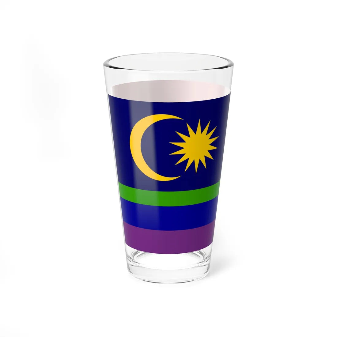 LGBT Pride Flag of Malaysia (Malaysia) Pint Glass 16oz - Go Mug Yourself