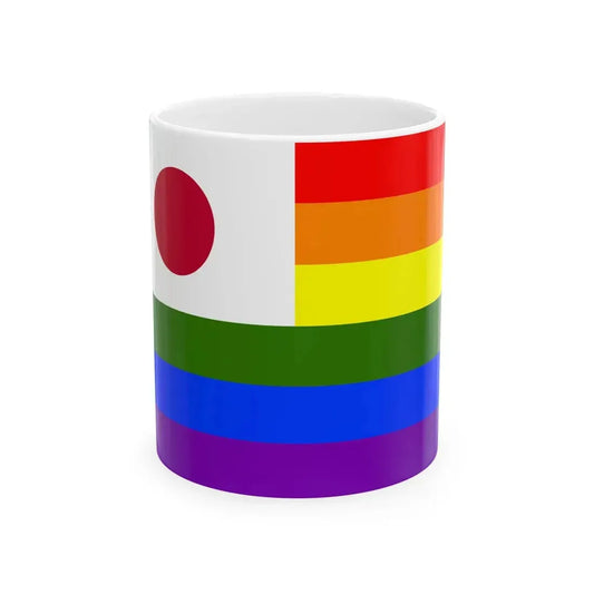 LGBT Rainbow Flag of Japan (Japan) White Coffee Mug 11oz - Go Mug Yourself