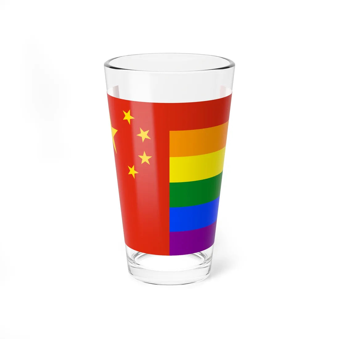 LGBT rainbow flag of the Peoples Republic of China (China) Pint Glass 16oz 16oz - Go Mug Yourself