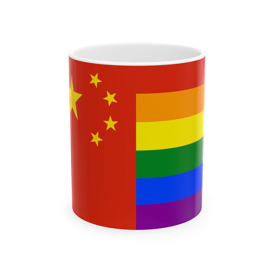 LGBT rainbow flag of the Peoples Republic of China (China) White Coffee Mug-11oz-Go Mug Yourself