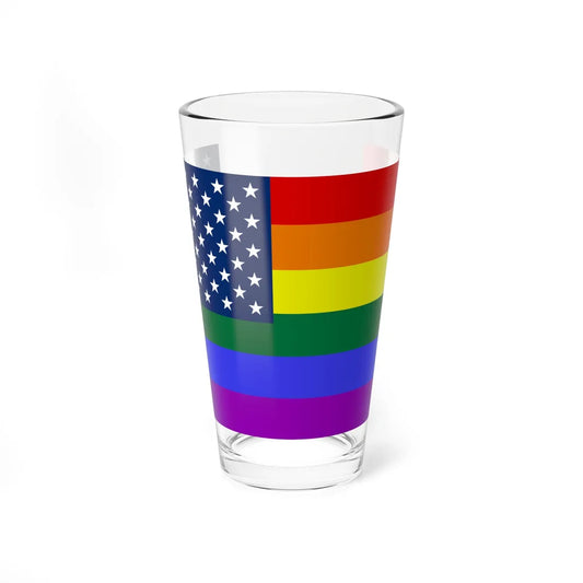 LGBT USA flag cropped (United States) Pint Glass 16oz 16oz - Go Mug Yourself