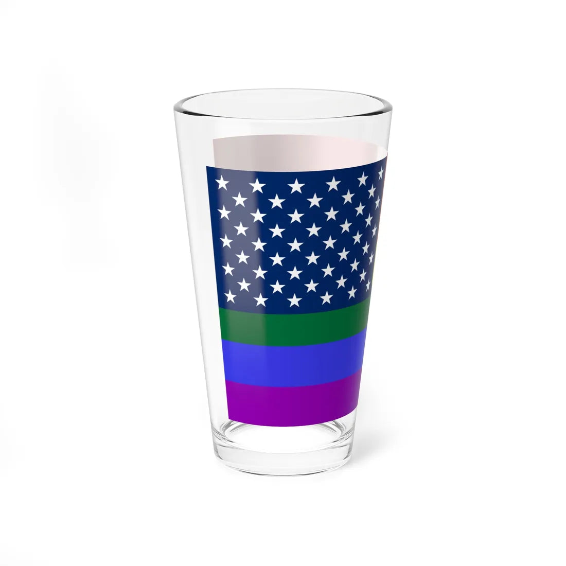 LGBT USA flag cropped (United States) Pint Glass 16oz - Go Mug Yourself