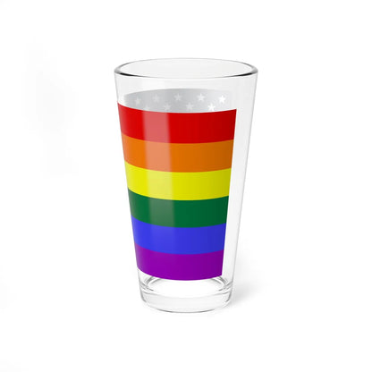 LGBT USA flag cropped (United States) Pint Glass 16oz - Go Mug Yourself