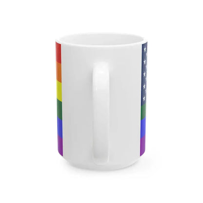 LGBT USA flag cropped (United States) White Coffee Mug - Go Mug Yourself