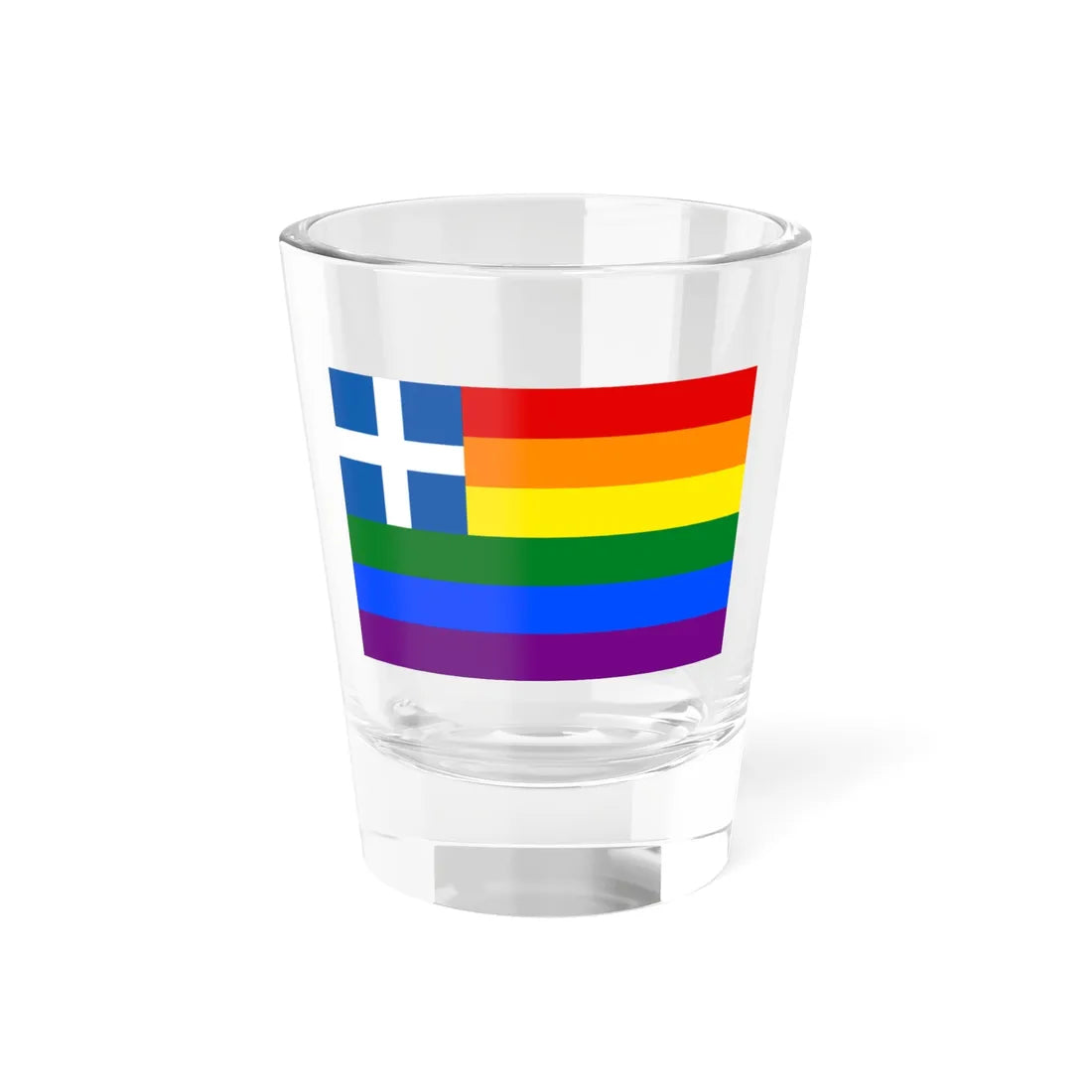 LGBTQ Greek Pride Flag (Greece) Shot Glass 1.5oz 1.5oz - Go Mug Yourself