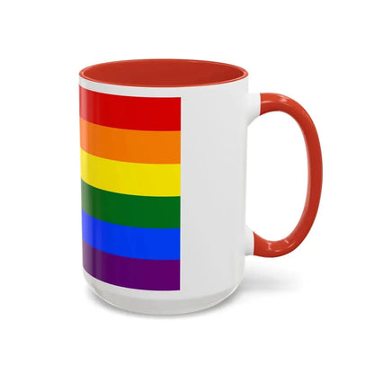 LGBTQ+ rainbow flag Quasar Progress Pride Flag - Accent Coffee Mug - Go Mug Yourself