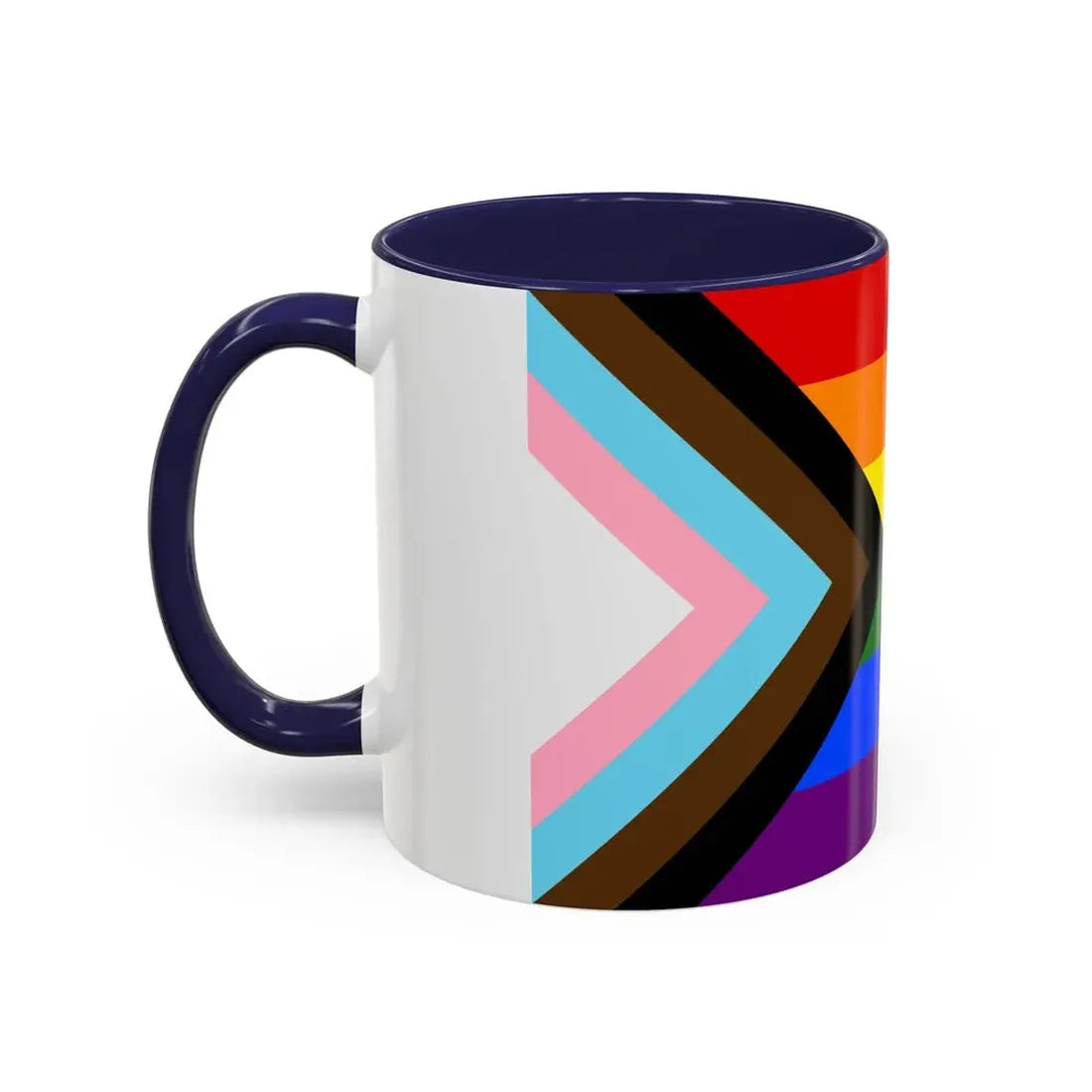 LGBTQ+ rainbow flag Quasar Progress Pride Flag - Accent Coffee Mug - Go Mug Yourself
