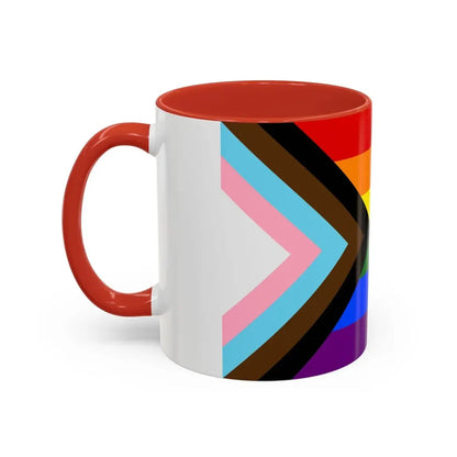 LGBTQ+ rainbow flag Quasar Progress Pride Flag - Accent Coffee Mug - Go Mug Yourself