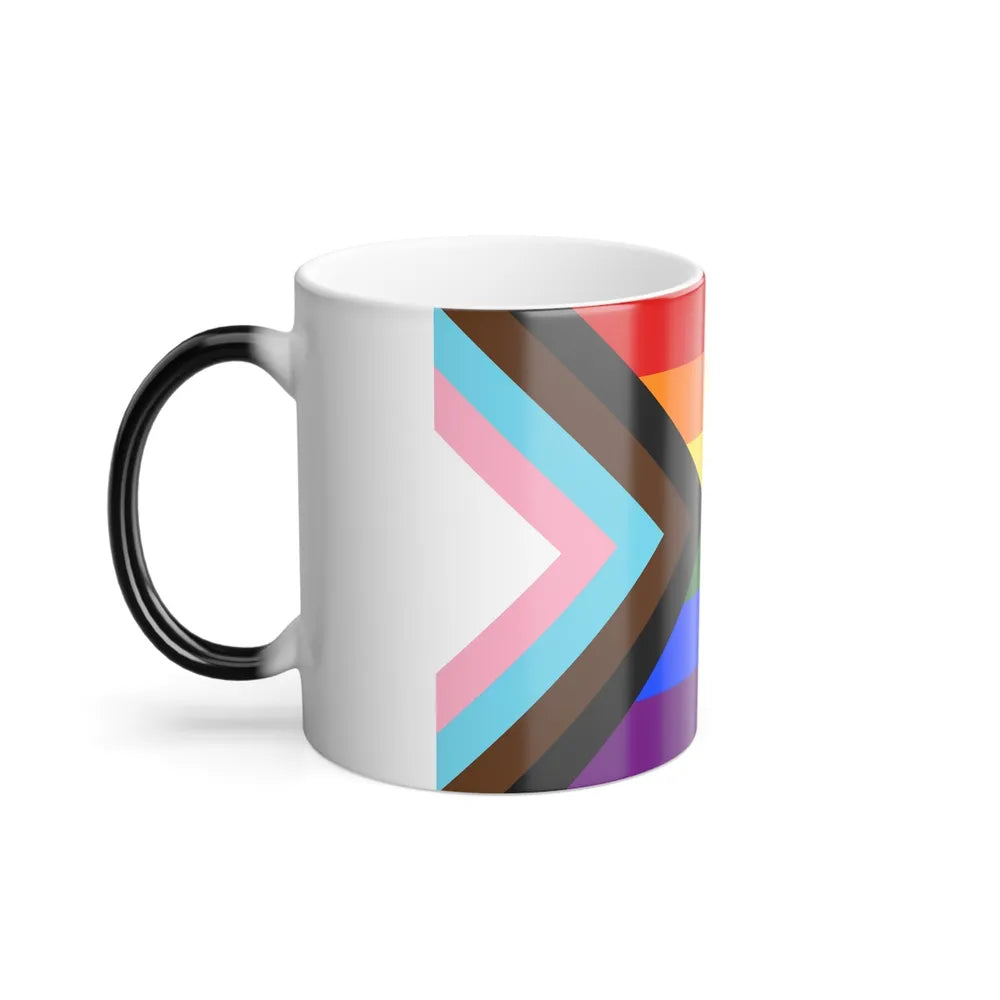 LGBTQ+ rainbow flag Quasar Progress Pride Flag - Color Changing Mug 11oz-Go Mug Yourself