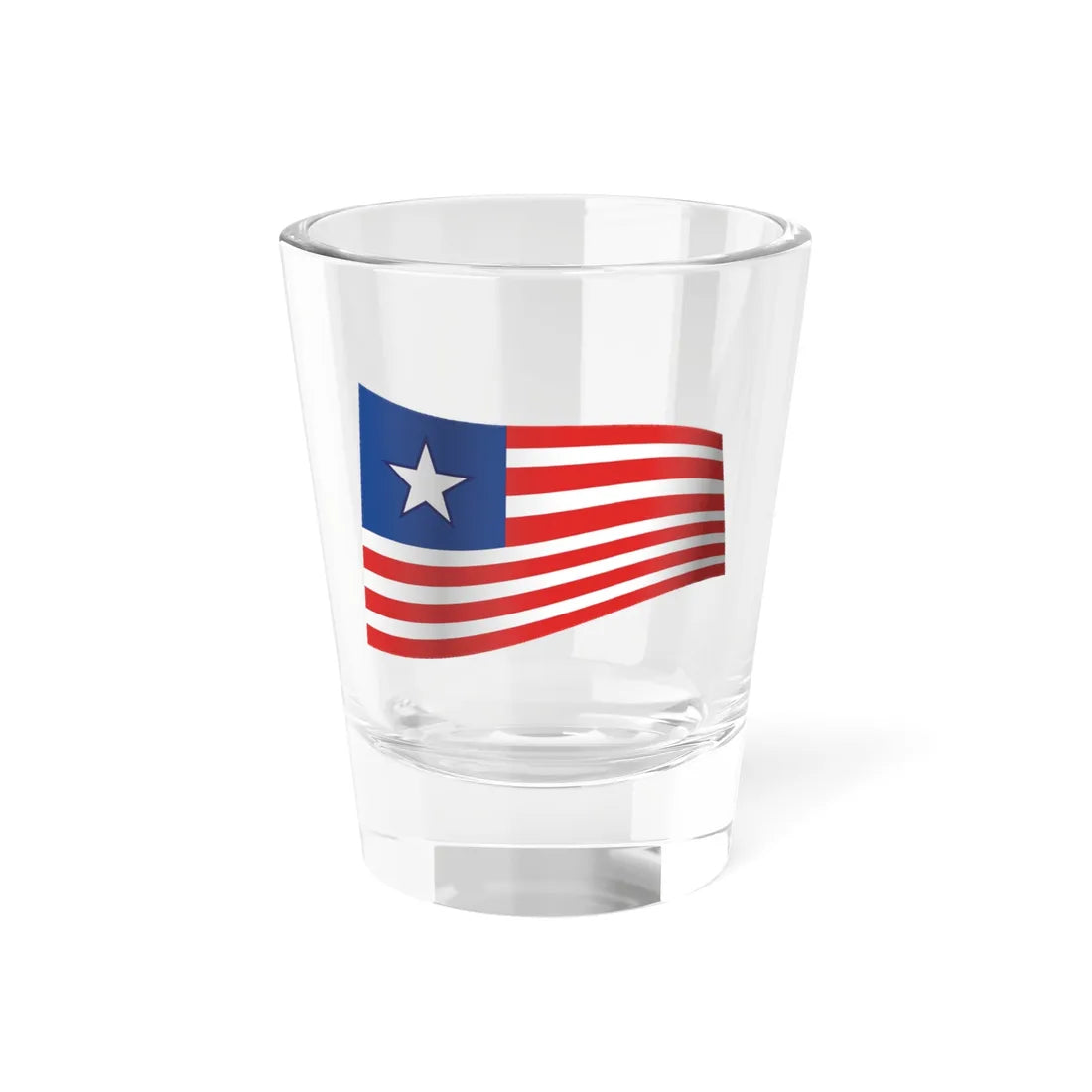 Liberia Flag - iconic waving (Liberia) Shot Glass 1.5oz 1.5oz - Go Mug Yourself