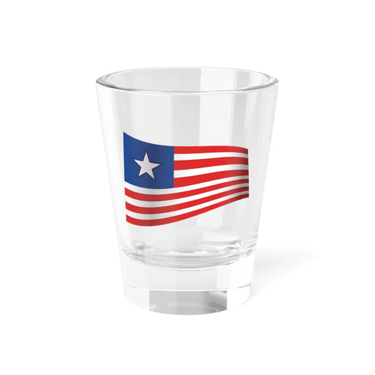 Liberia Flag - iconic waving (Liberia) Shot Glass 1.5oz 1.5oz - Go Mug Yourself