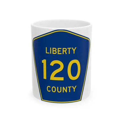 Liberty County 120 (Florida) (Road Sign) White Coffee Mug 11oz - Go Mug Yourself