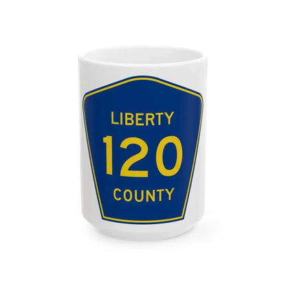 Liberty County 120 (Florida) (Road Sign) White Coffee Mug 15oz - Go Mug Yourself