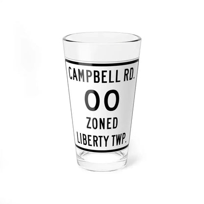 Liberty Township Knox County Ohio route shield template (Ohio) (Road Sign) Pint Glass 16oz 16oz - Go Mug Yourself