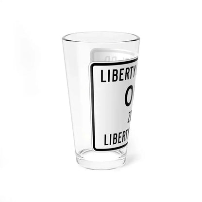 Liberty Township Knox County Ohio route shield template wide (Ohio) (Road Sign) Pint Glass 16oz - Go Mug Yourself