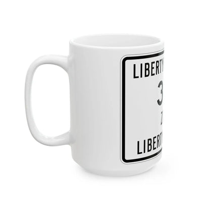 Liberty Township Route 365 Knox County Ohio (Ohio) (Road Sign) White Coffee Mug - Go Mug Yourself
