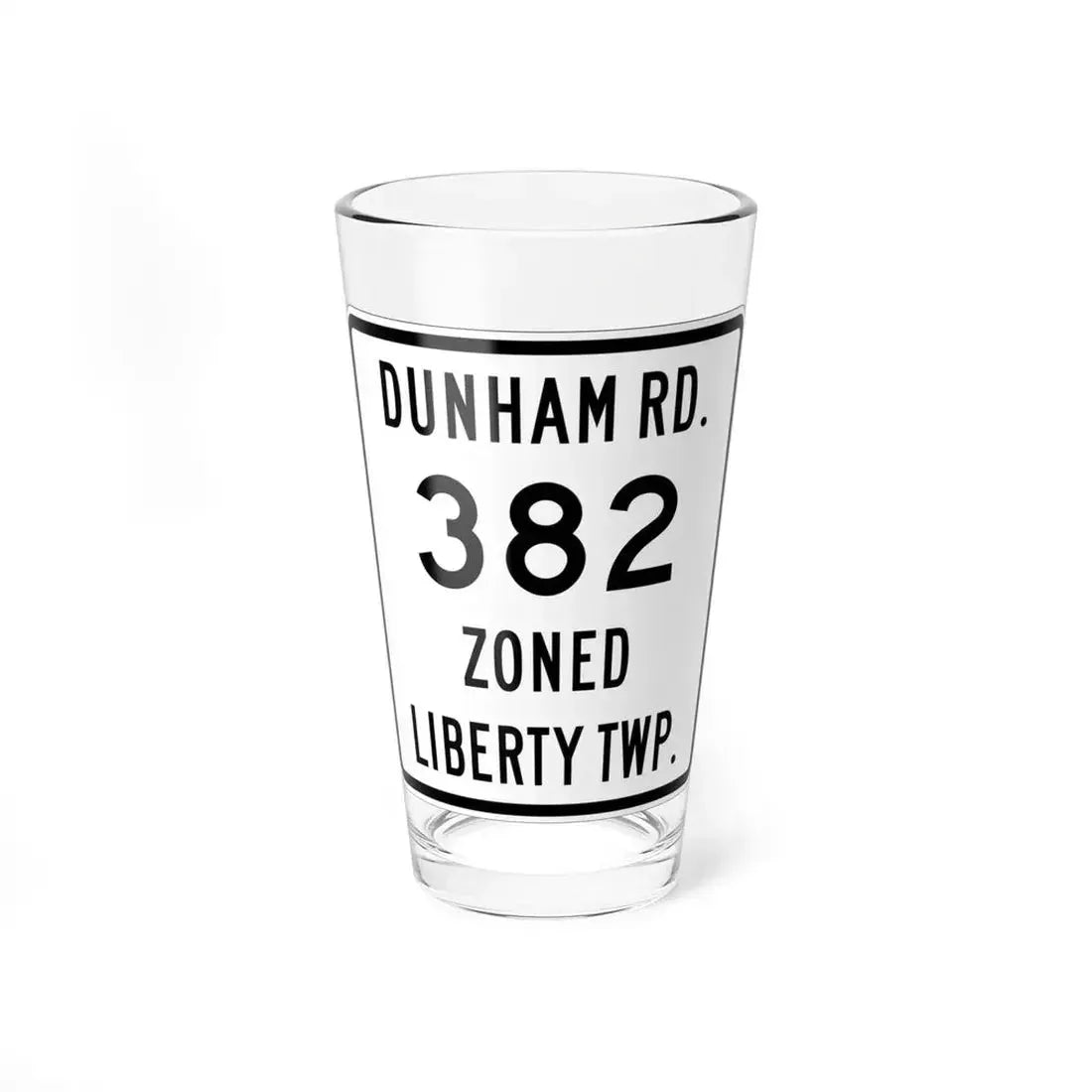 Liberty Township Route 382 Knox County Ohio (Ohio) (Road Sign) Pint Glass 16oz 16oz - Go Mug Yourself