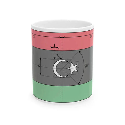 Libya Flag Constitutional Construction (Libya) White Coffee Mug 11oz - Go Mug Yourself