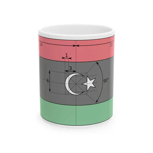 Libya Flag Constitutional Construction (Libya) White Coffee Mug 11oz - Go Mug Yourself