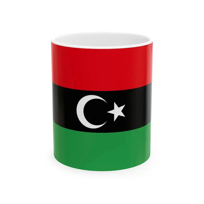 Libyan protesters flag observed 2011 (Libya) White Coffee Mug 11oz - Go Mug Yourself