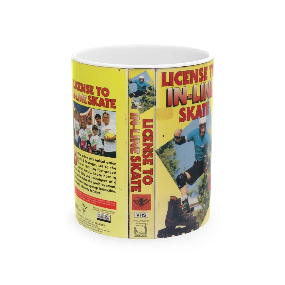 LICENSE TO IN LINE SKATE (VHS COVER) - White Coffee Mug-11oz-Go Mug Yourself