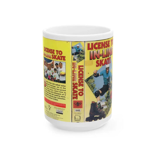 LICENSE TO IN LINE SKATE (VHS COVER) - White Coffee Mug 15oz - Go Mug Yourself