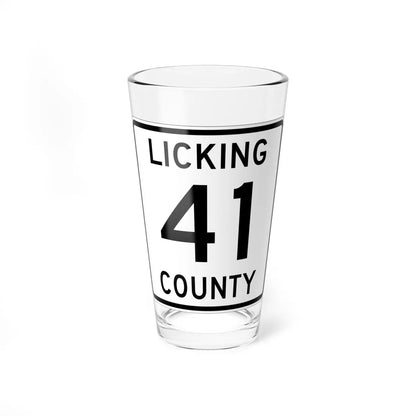 Licking County Route 41 OH (Ohio) (Road Sign) Pint Glass 16oz 16oz - Go Mug Yourself