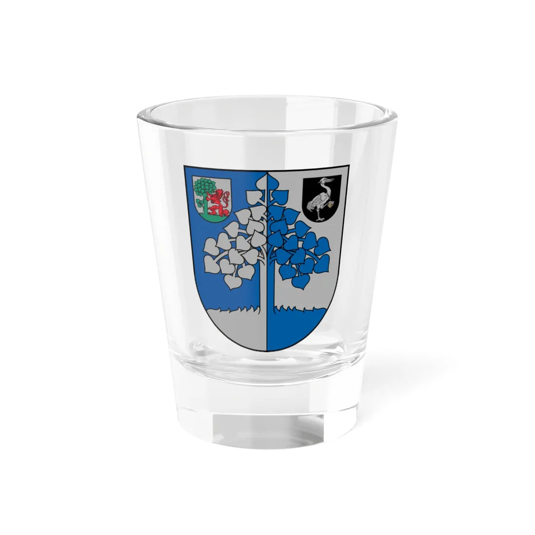 Liepājas apriņķa ģerbonis (Latvia) (Coat of Arms) Shot Glass 1.5oz 1.5oz - Go Mug Yourself