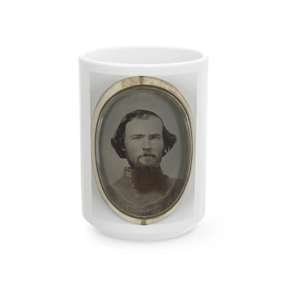 Lieutenant Hiram L. Hendley Of Co. A, 9th Tennessee Cavalry Battalion, In Silver Brooch (U.S. Civil War) White Coffee Mug-15oz-Go Mug Yourself