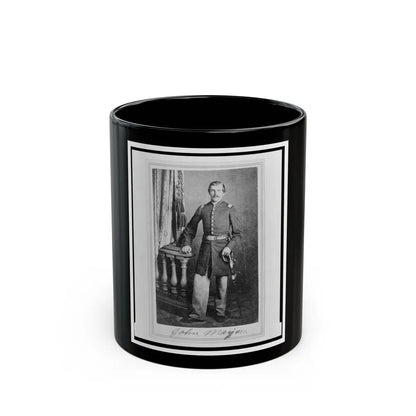 Lieutenant John Mayer (Meyer), Union Officer In The 32nd Indiana Regiment, Full-Length Portrait, Standing, Facing Front (U.S. Civil War) Black Coffee Mug-11oz-Go Mug Yourself