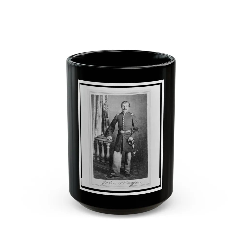 Lieutenant John Mayer (Meyer), Union Officer In The 32nd Indiana Regiment, Full-Length Portrait, Standing, Facing Front (U.S. Civil War) Black Coffee Mug-15oz-Go Mug Yourself