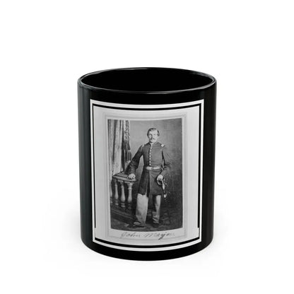Lieutenant John Mayer (Meyer), Union Officer In The 32nd Indiana Regiment, Full-Length Portrait, Standing, Facing Front (U.S. Civil War) Black Coffee Mug 11oz - Go Mug Yourself