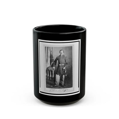 Lieutenant John Mayer (Meyer), Union Officer In The 32nd Indiana Regiment, Full-Length Portrait, Standing, Facing Front (U.S. Civil War) Black Coffee Mug 15oz - Go Mug Yourself