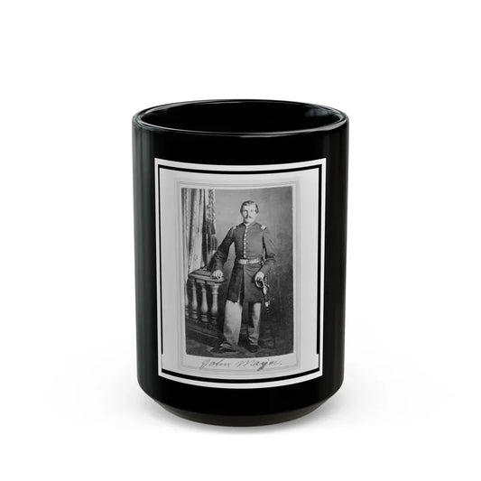 Lieutenant John Mayer (Meyer), Union Officer In The 32nd Indiana Regiment, Full-Length Portrait, Standing, Facing Front (U.S. Civil War) Black Coffee Mug 15oz - Go Mug Yourself