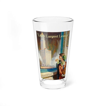 Life's Largest Lesson - Built of Nickels and Dimes, Bank ad illustration - Pint Glass 16oz 16oz - Go Mug Yourself