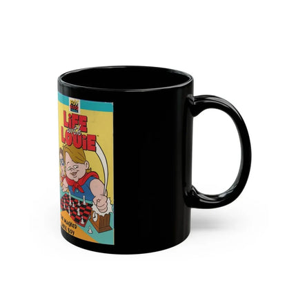 LIFE WITH LOUIE THE MASKED CHESS BOY (VHS COVER) - Black Coffee Mug - Go Mug Yourself