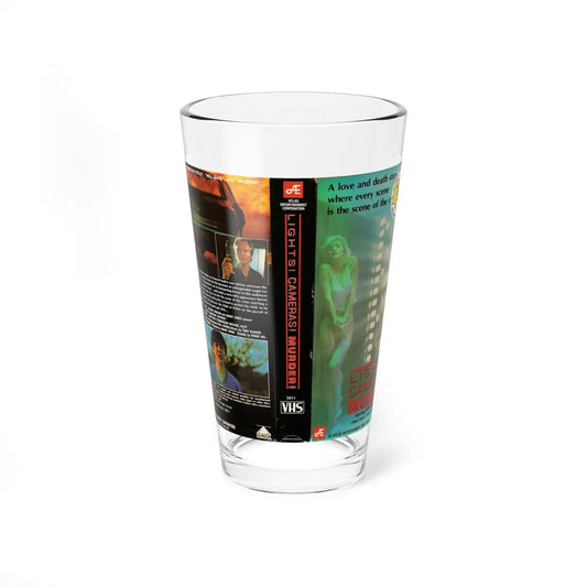 LIGHTS CAMERAS MURDER (VHS COVER) Pint Glass 16oz 16oz - Go Mug Yourself
