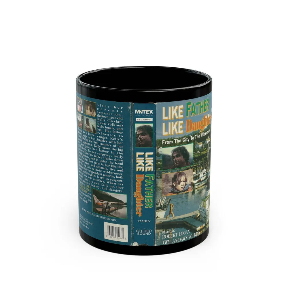 LIKE FATHER LIKE DAUGHTER FROM THE CITY TO THE WILDERNESS (VHS COVER) - Black Coffee Mug-11oz-Go Mug Yourself